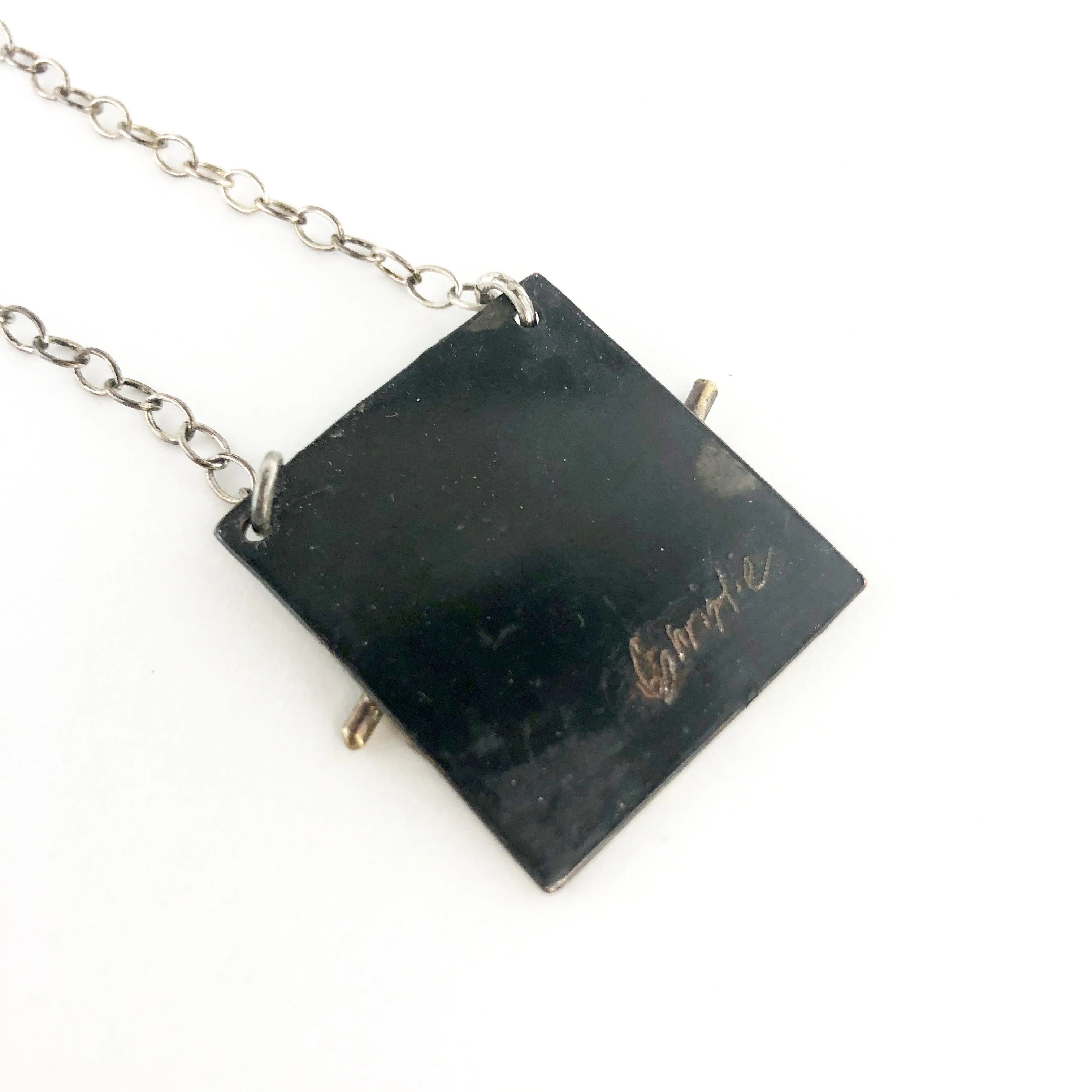 Silver & Sage Necklace: Moonstone Pendant On Silver Chain - Image 3