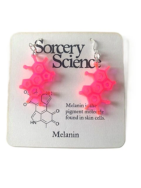 Sorcery Science Earrings: Acrylic Melanin Molecule Dangles - Image 2