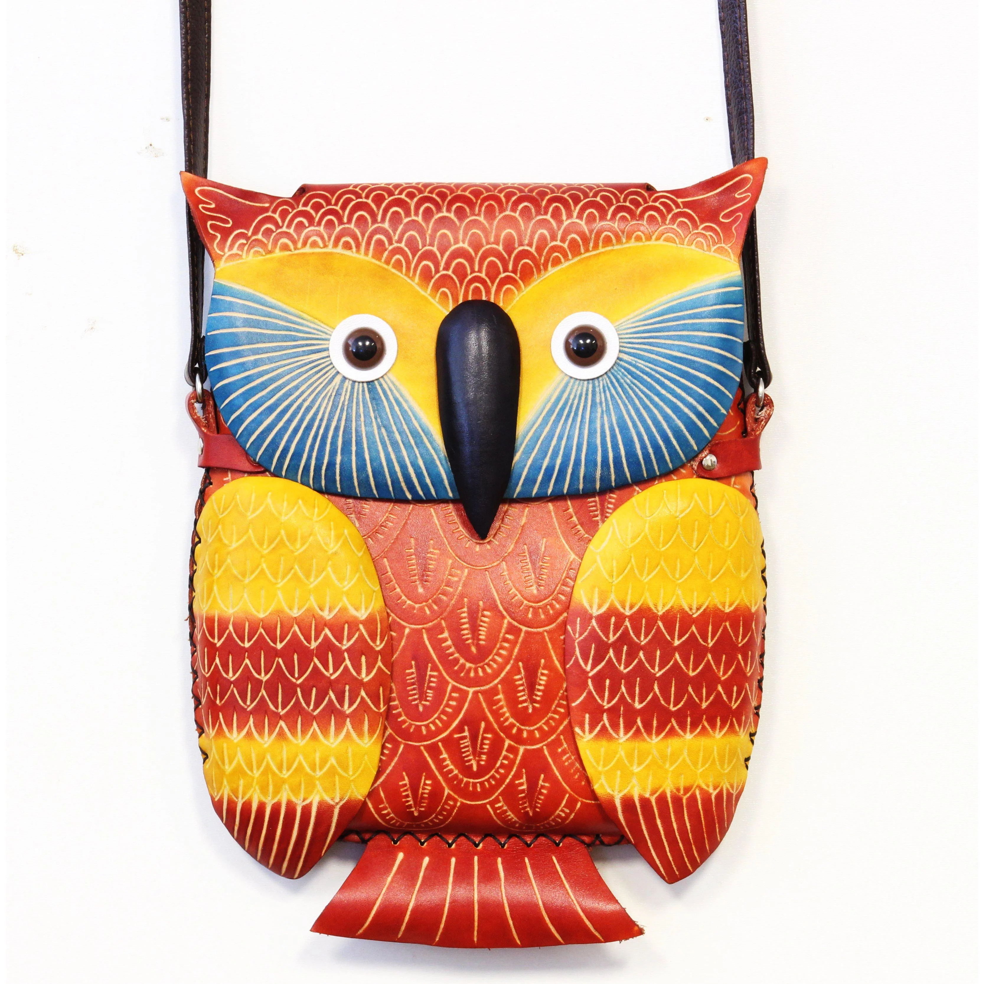 Sunflower Handmade Bag: Large Owl Crossbody