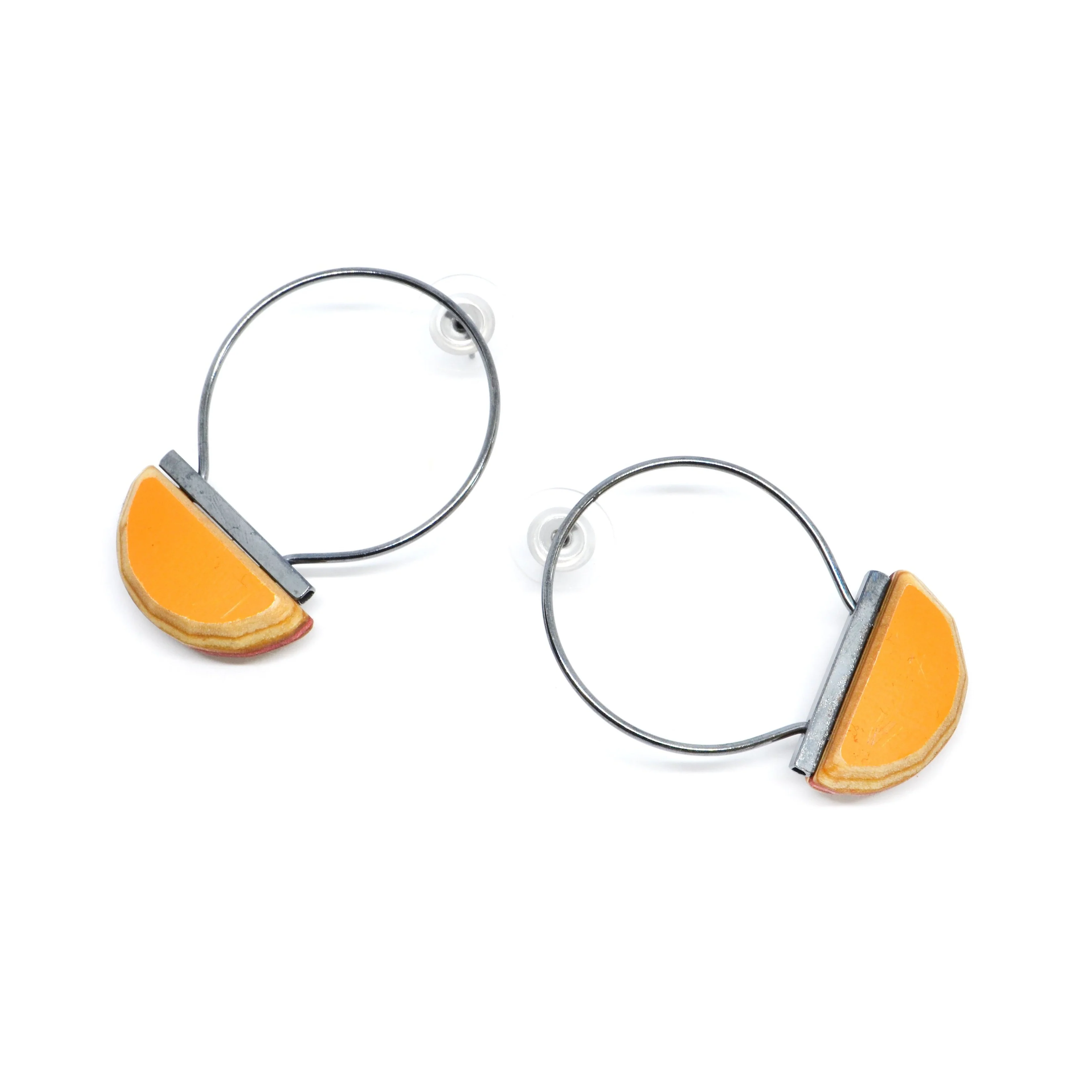 Tara Locklear Earrings: Diam Post Hoops (small) - Image 3