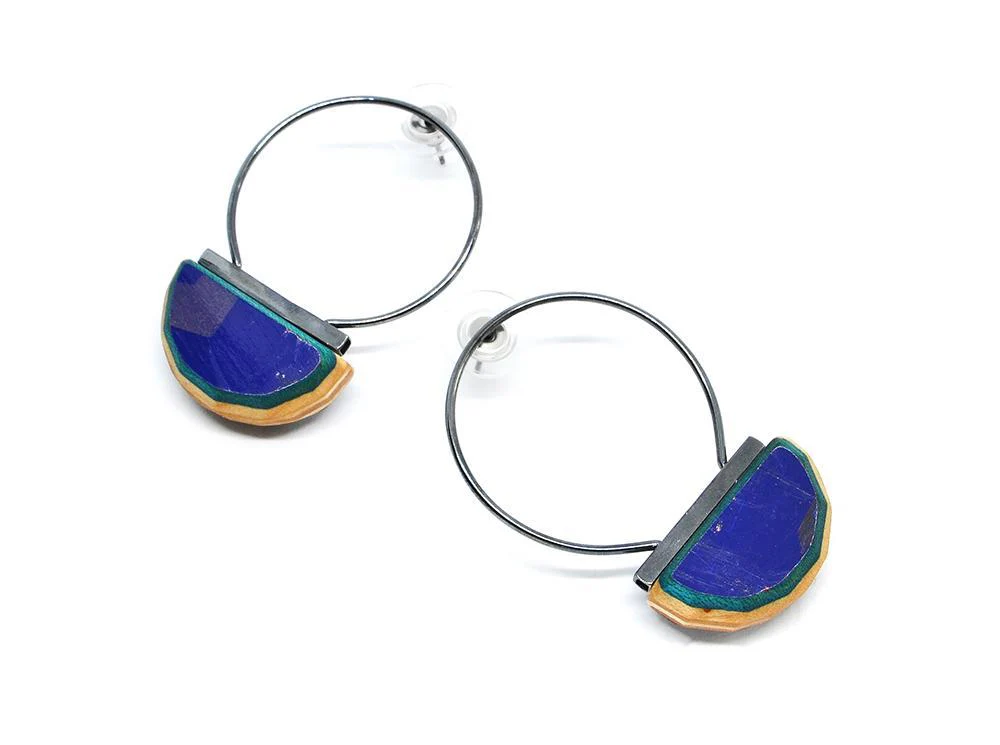 Tara Locklear Earrings: Diam Post Hoops (small) - Image 5
