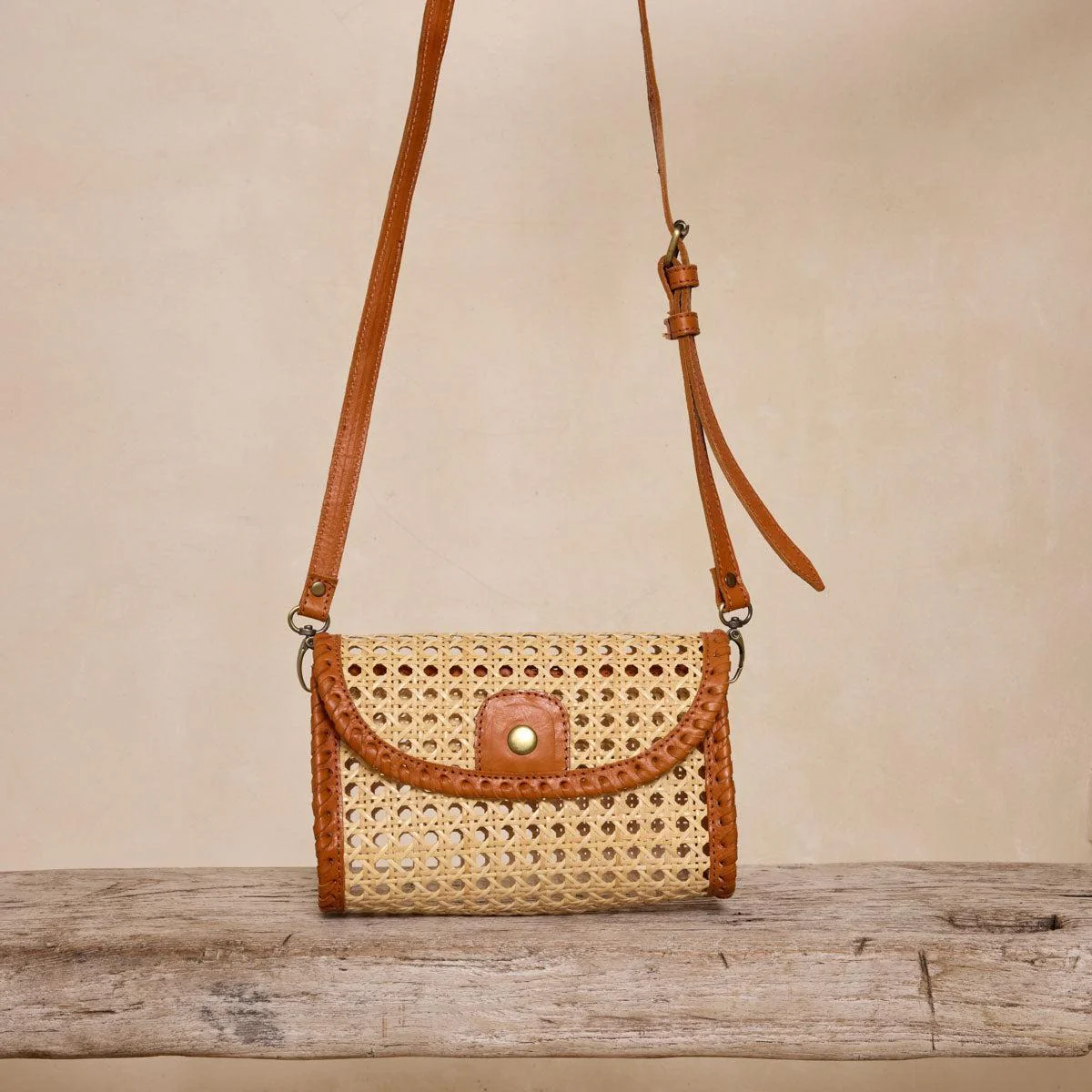 The Winding Road: Rattan Convertible Clutch/Crossbody