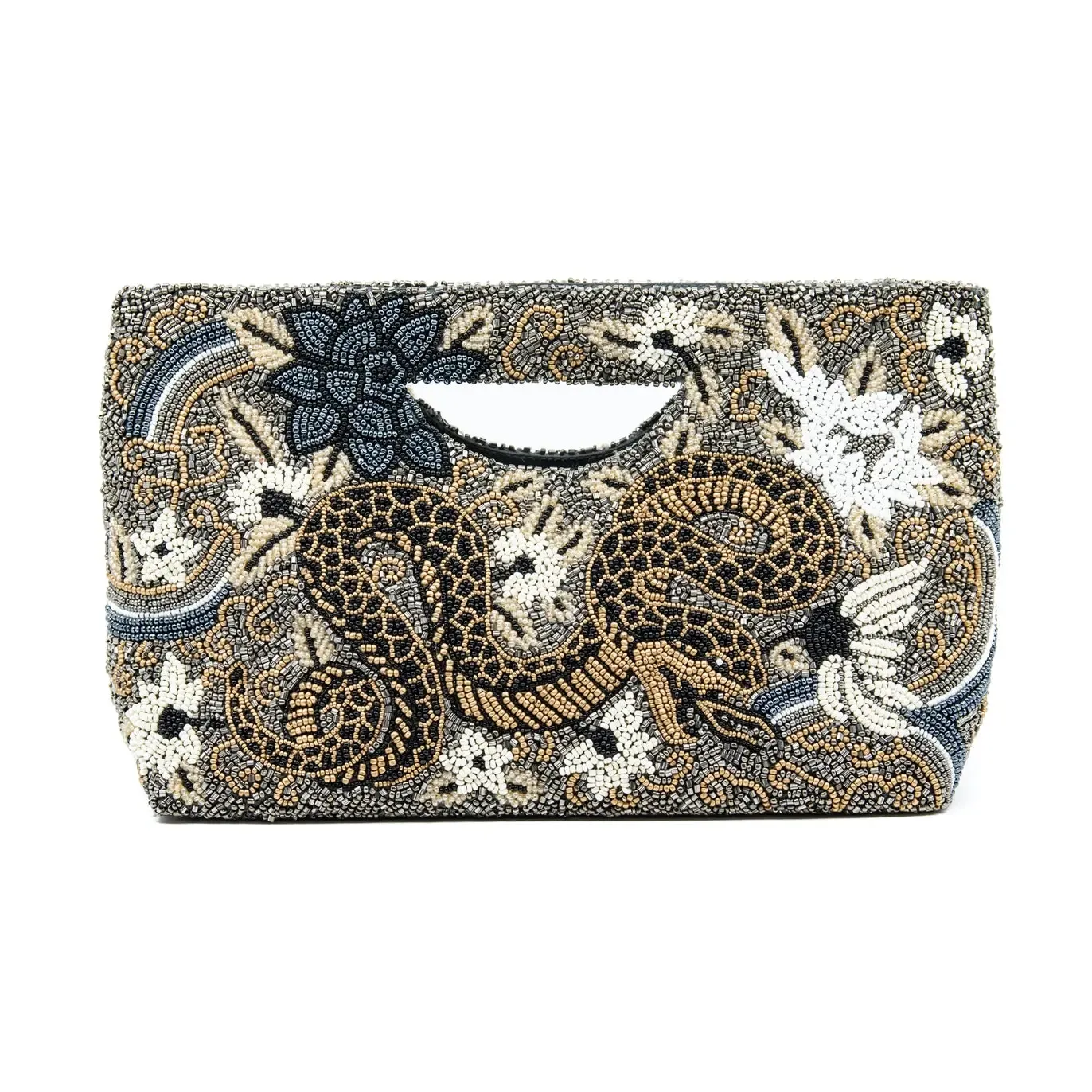 Tiana Bag: Blue & White Floral with Snake