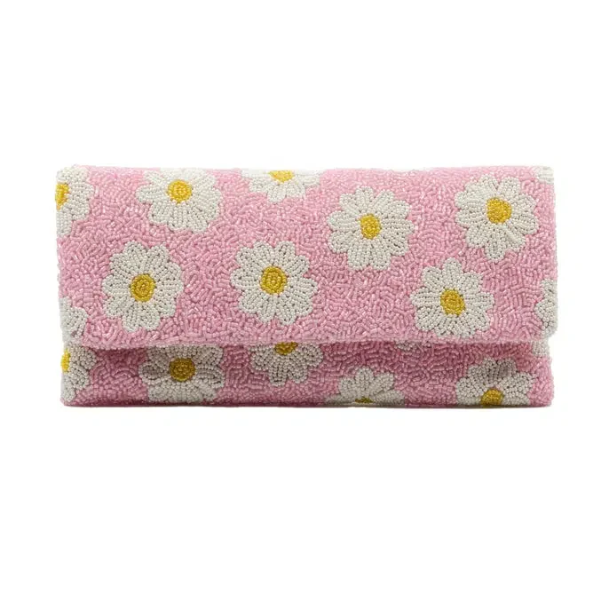 Tiana Bag: Pink Floral Envelope Clutch