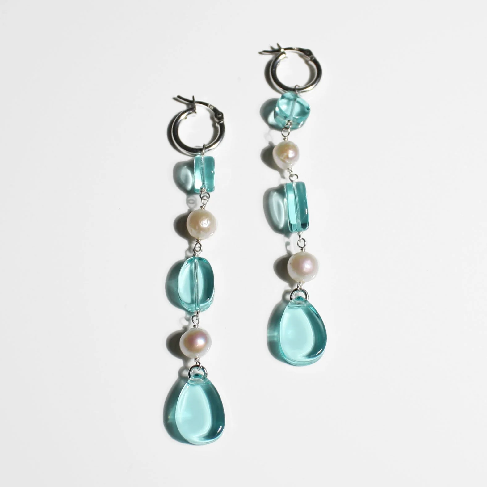 Woll Earrings: Bead and Pearl Earrings On Hoop