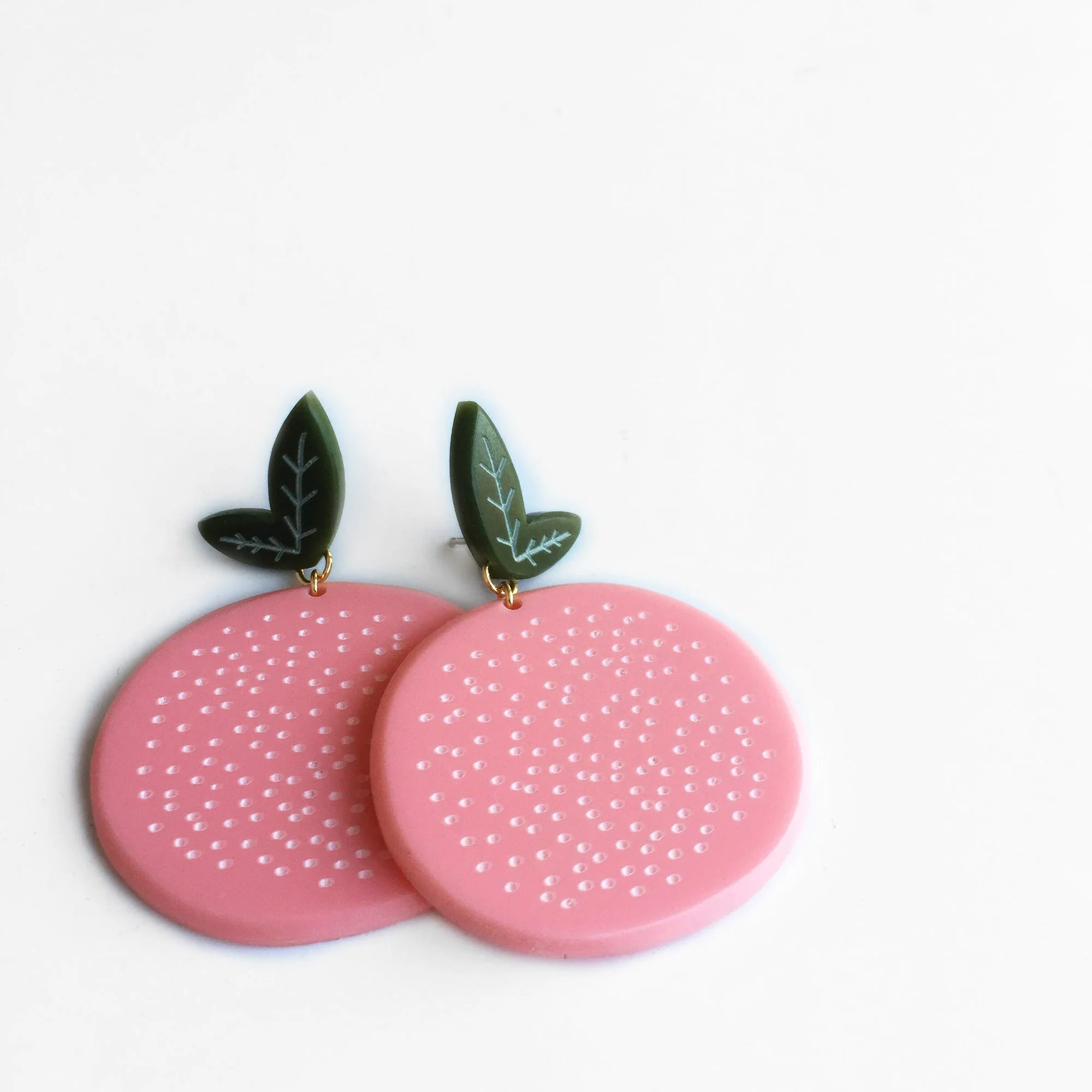 Woll Earrings: Grapefruit - Image 2