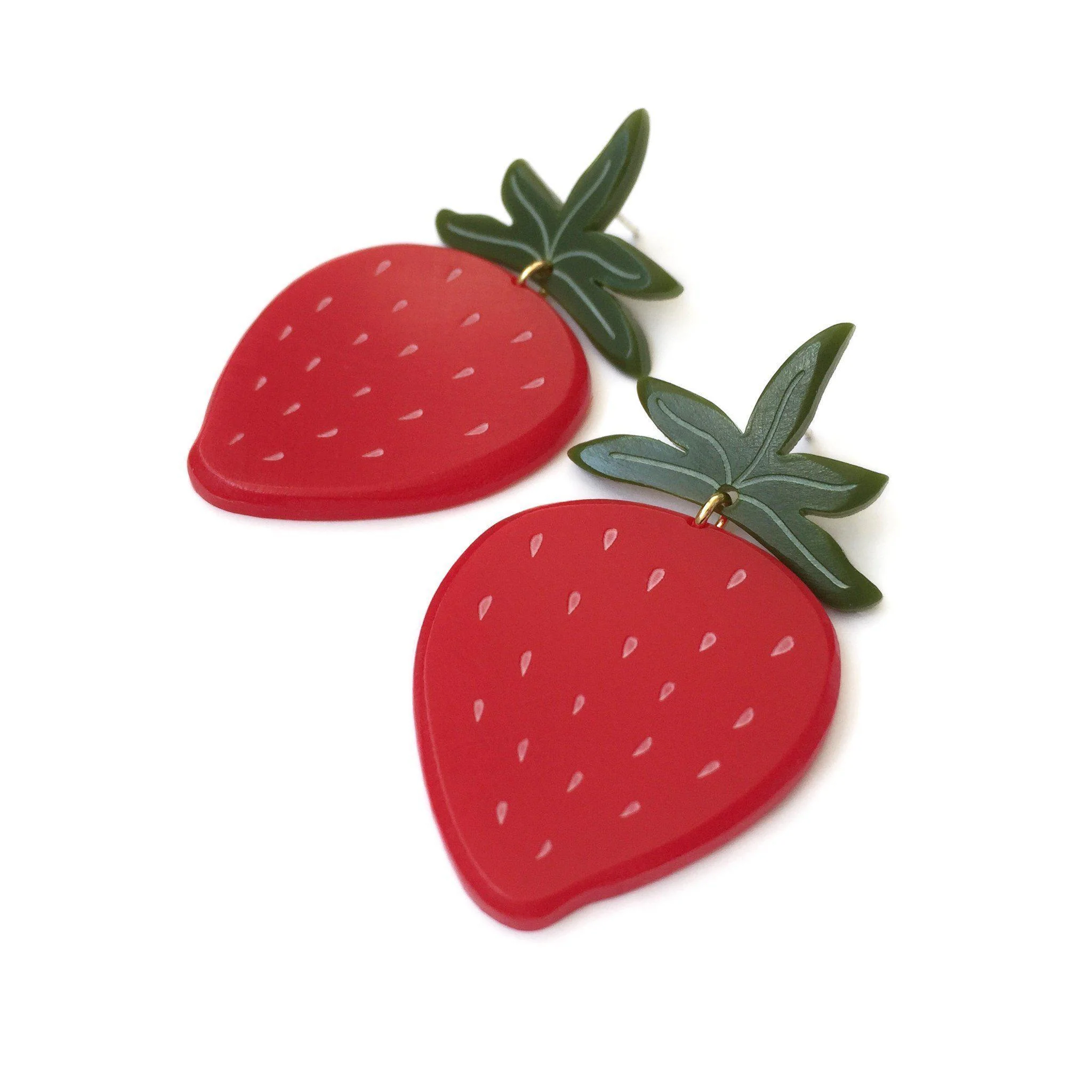 Woll Earrings: Strawberries - Image 2