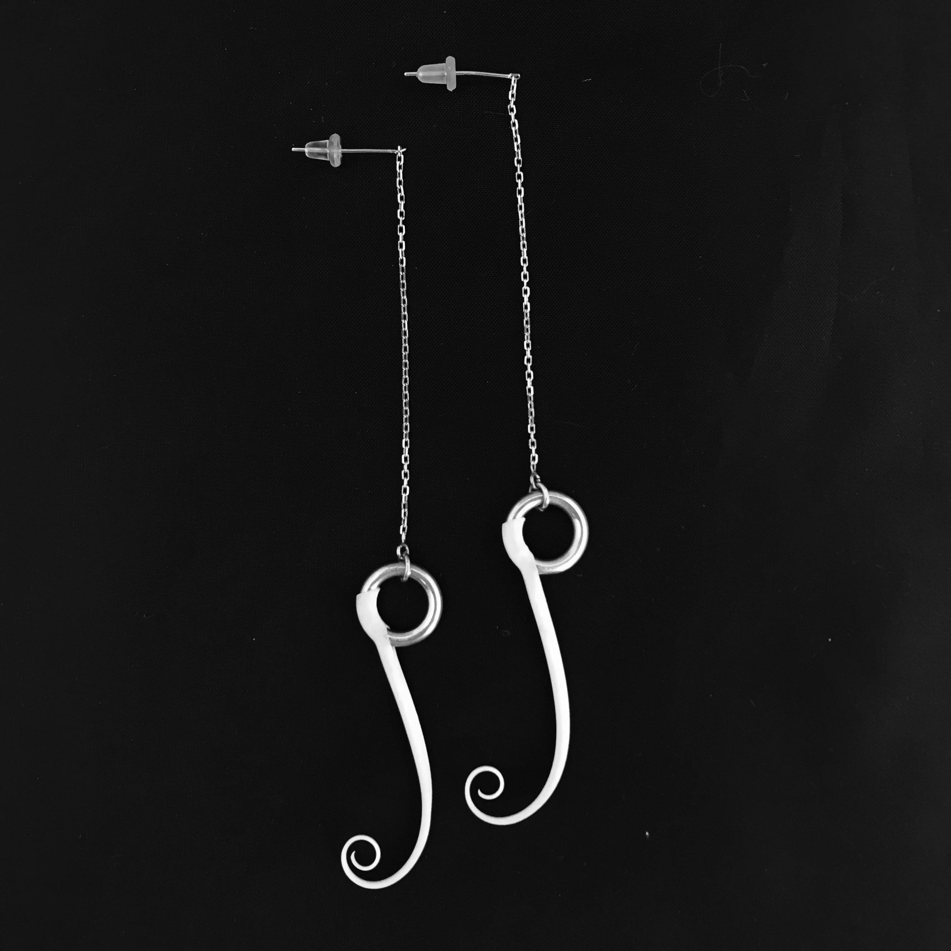 Zoa Chimerum Micro Plume Earrings: White